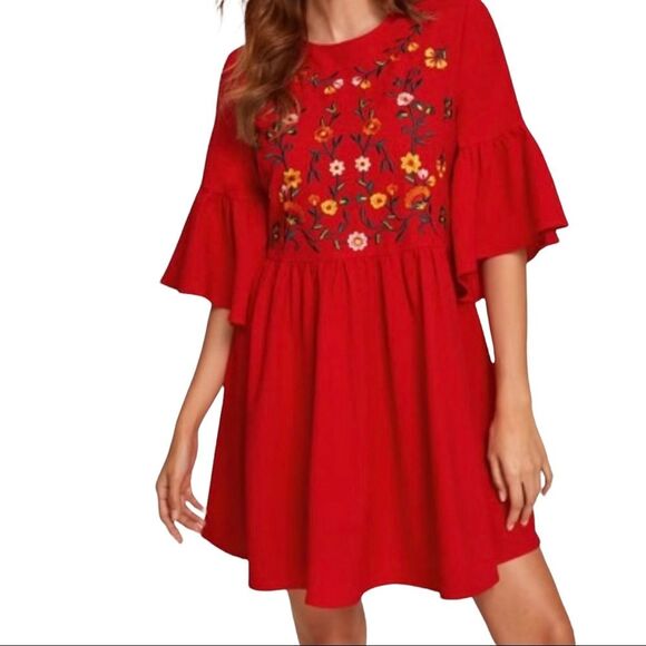 SHEIN Women's Embroidered Mini BOHO Pullover Dress - Picture 5 of 8